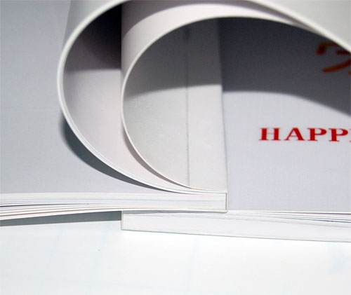 无线胶装前的书页覆膜效果